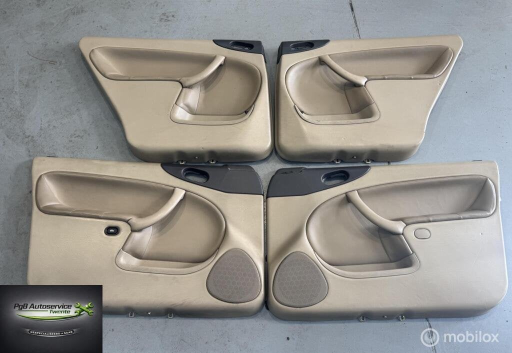 Saab 9-3 ('98-'02) Deurpanelen crème leder, Gebruikt, Ophalen of Verzenden, Saab, Saab