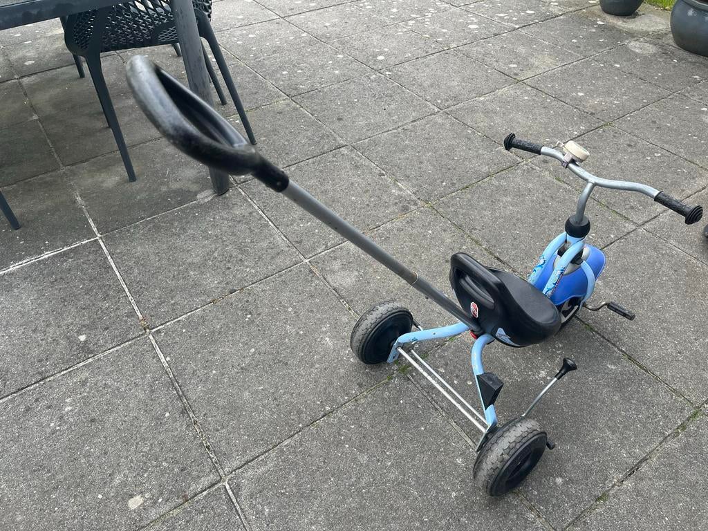Puky driewieler met duwstang - Blauw, Ophalen, Gebruikt, Terugtraprem, Duwstang