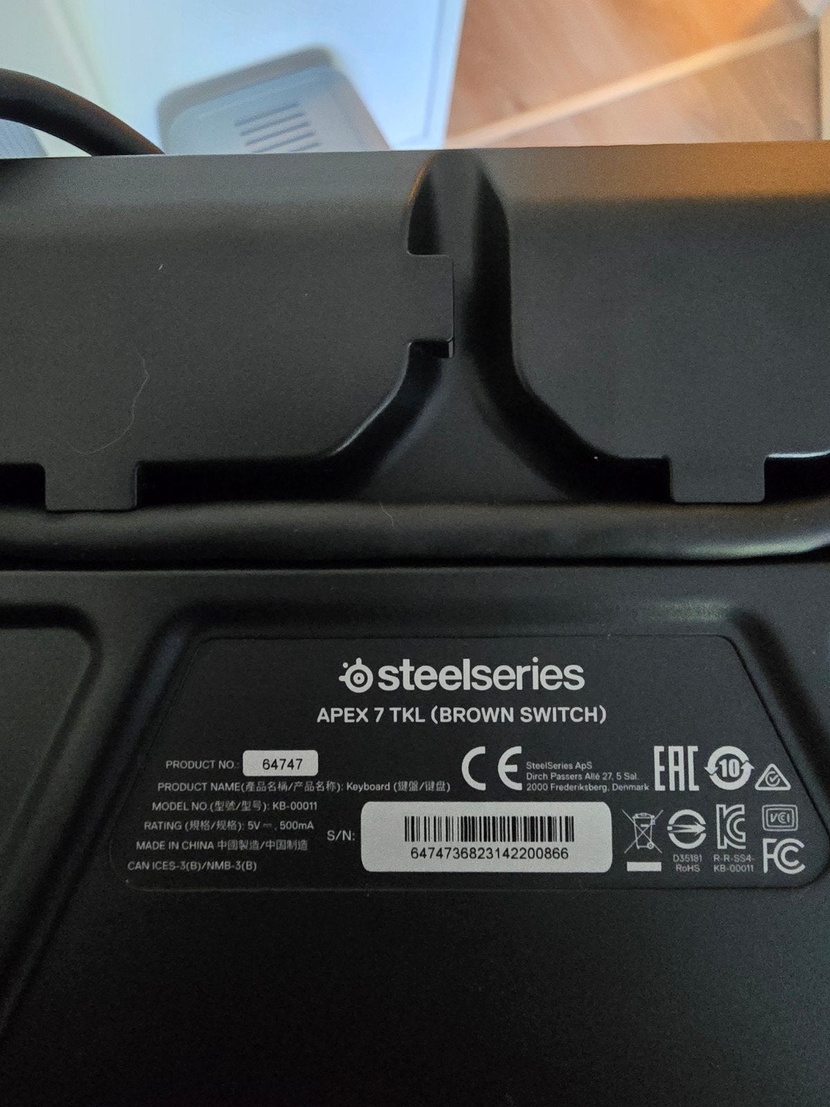 SteelSeries Apex 7 TKL Gaming Toetsenbord (Brown Switch), Ophalen, Verlichte toetsen, Qwerty, Bedraad