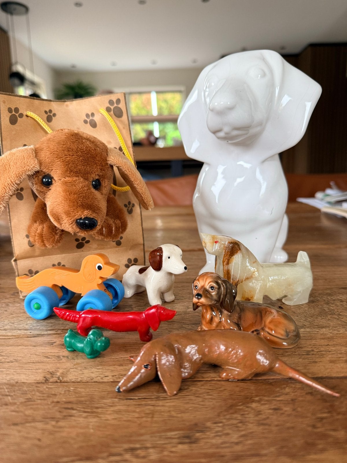 Verzameling Teckel Beeldjes en Knuffel, Ophalen of Verzenden, Gebruikt, Hond of Kat, Beeldje of Figuurtje