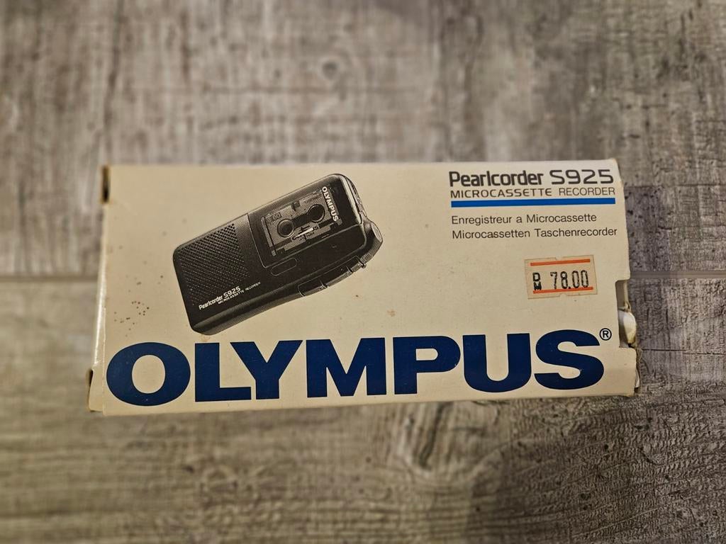 Olympus Pearlcorder S925 recorder + 3 cassettes, Audio, Tv en Foto, Cassettedecks, Ophalen of Verzenden