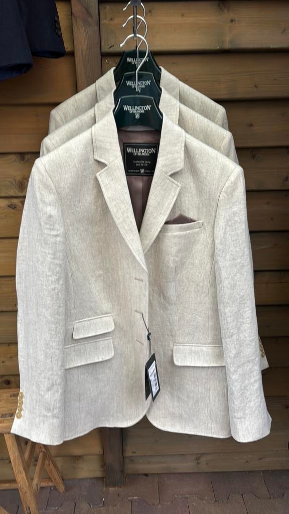 Wellington of Bilmore blazer van linnen, Maat 38/40 (M), ., Beige, Nieuw