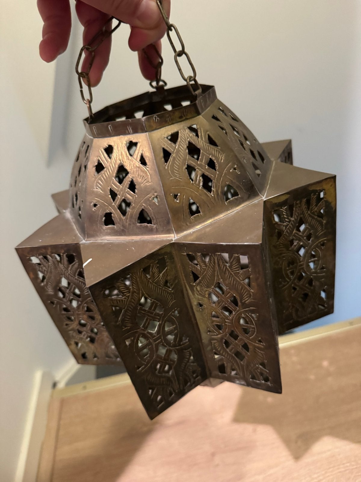 Vintage Marokkaanse Stervormige Hanglamp, Ophalen of Verzenden