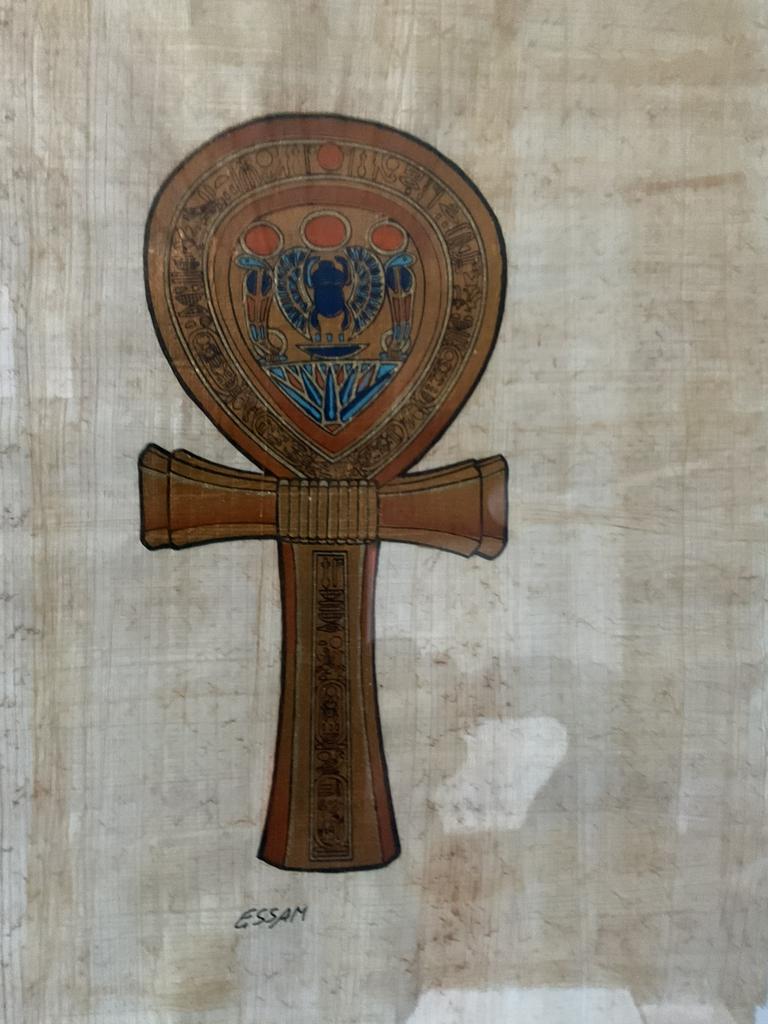 Egyptisch symbool op papyrus, Ophalen of Verzenden