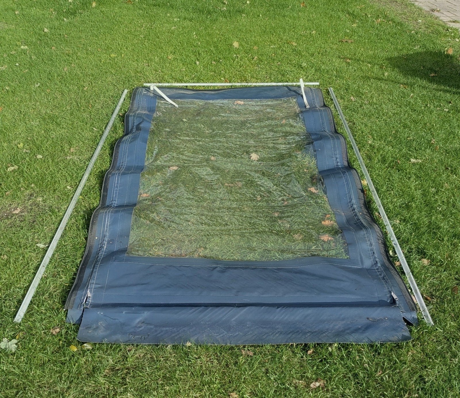 Verandazeil met rail - +/- Hoogte 264cm, Breedte 153cm, Ophalen, Gebruikt