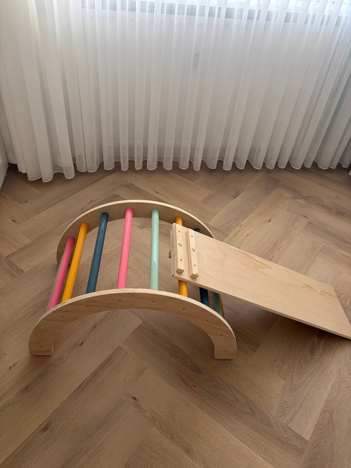 Montessori Glijbaan en Klimrek in 1, Kinderen en Baby's, Speelgoed | Buiten | Speeltoestellen, Ophalen, Zo goed als nieuw, Glijbaan
