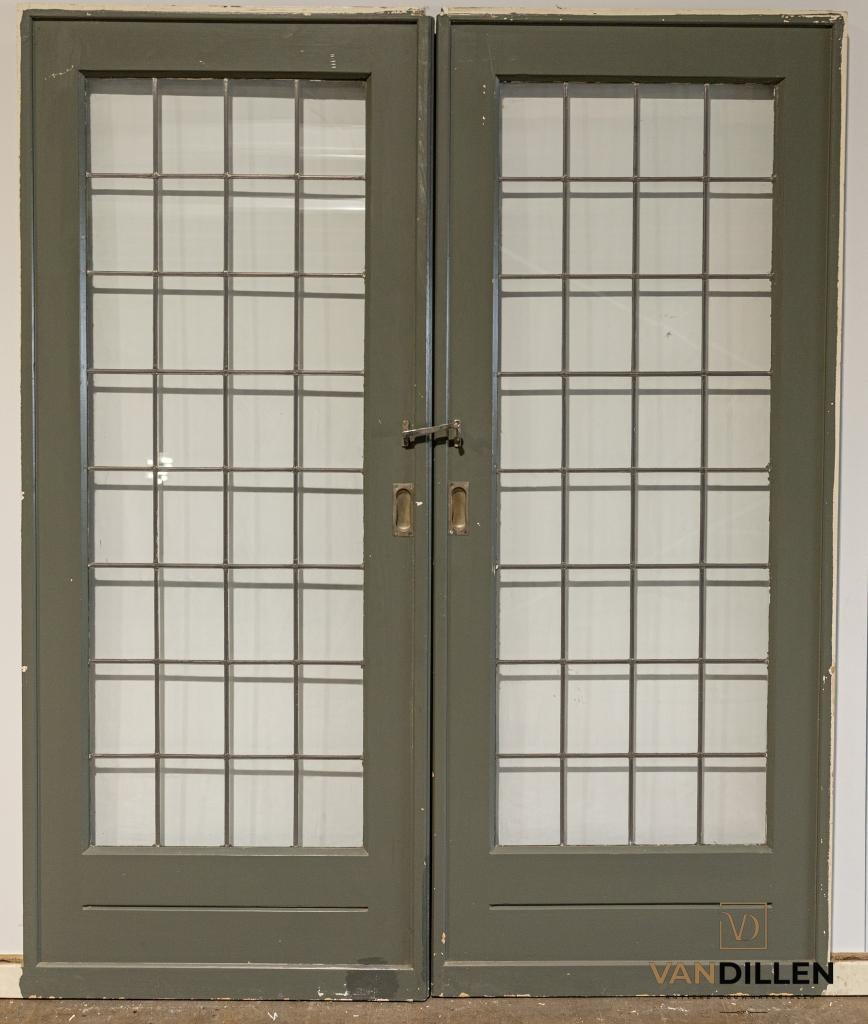 Oude ensuite schuifdeuren met glas in lood mooie set!, Ophalen, Gebruikt, Binnendeur, Glas