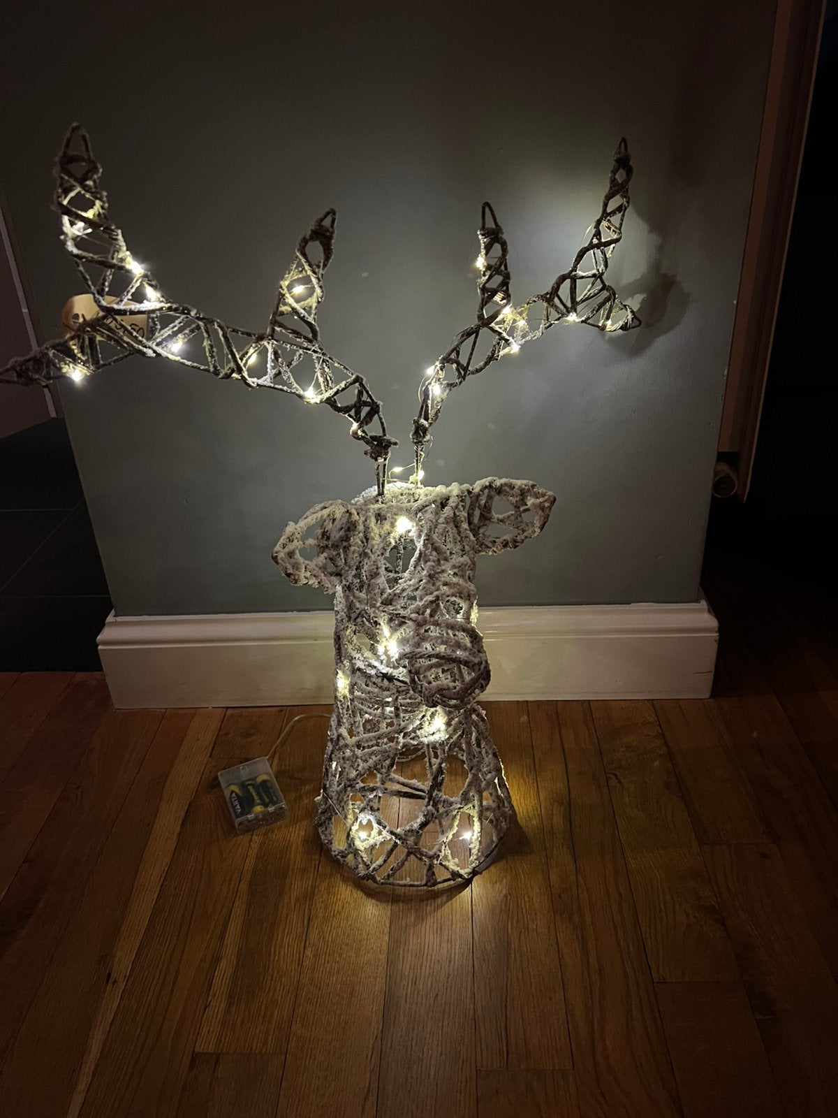 Nieuw Groot hertenkop - hert met verlichting - kerst, Ophalen of Verzenden, Nieuw
