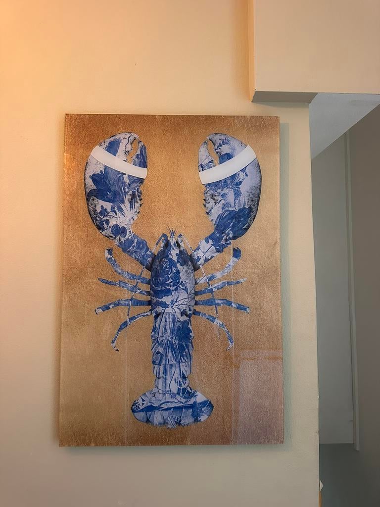 Kunst kartel schilderij kreeft / lobster  / plexiglas, Ophalen of Verzenden
