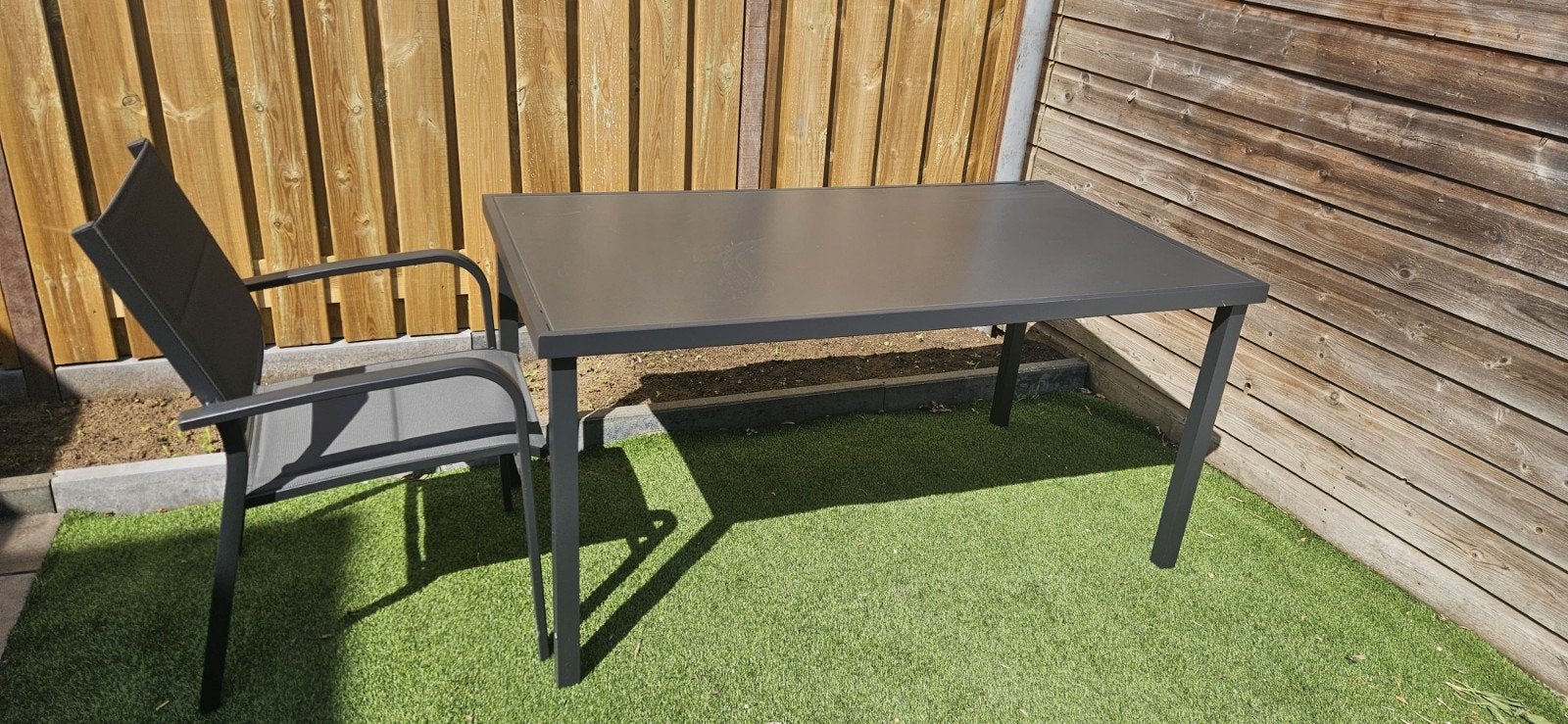 Tuinset, tafel + 6 stoelen, Ophalen, Zo goed als nieuw, Aluminium