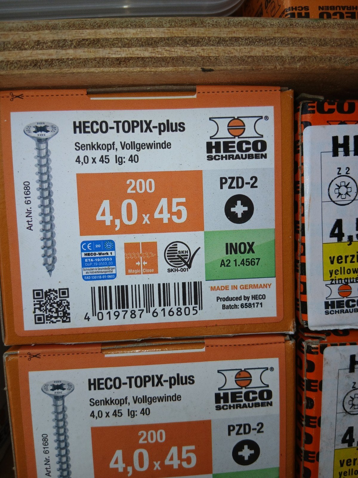HECO-TOPIX-plus Senkkopf Schroeven 4,0x45mm RVS, Schroeven, Nieuw, Ophalen of Verzenden, Minder dan 50 mm