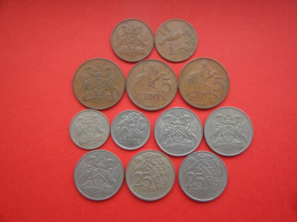 Trinidad en Tobago setje munten 1, 5, 10 en 25 Centen., Verzenden, Midden-Amerika, Setje
