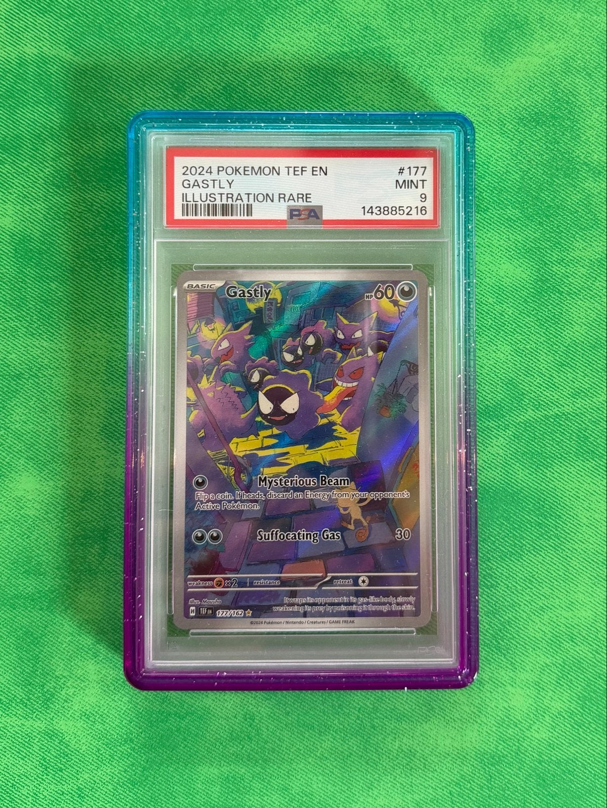 Gastly 177/162 PSA 9 - Pokemon Kaart, Ophalen of Verzenden, Zo goed als nieuw, Losse kaart