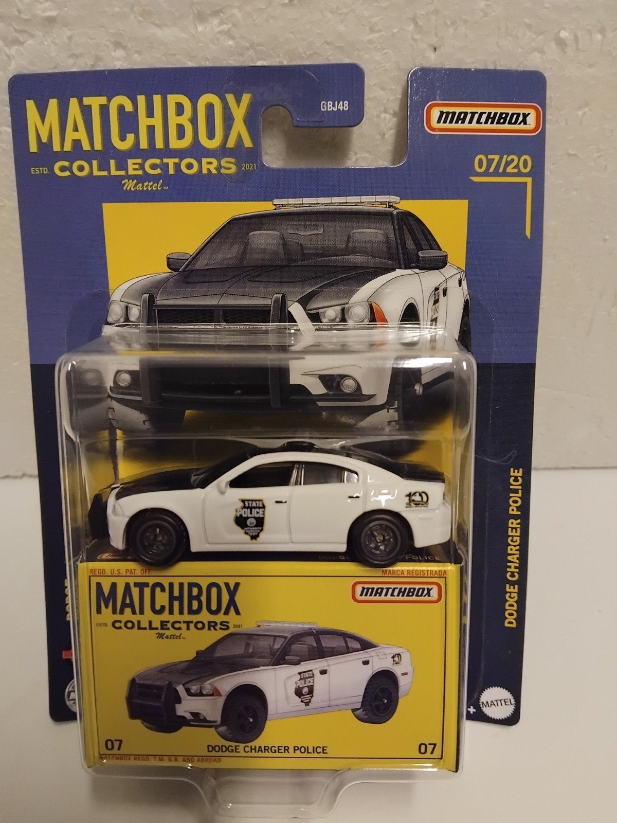 Matchbox Coll. #07 Dodge Charger Police car 3INCH, Ophalen of Verzenden, Zo goed als nieuw, Auto