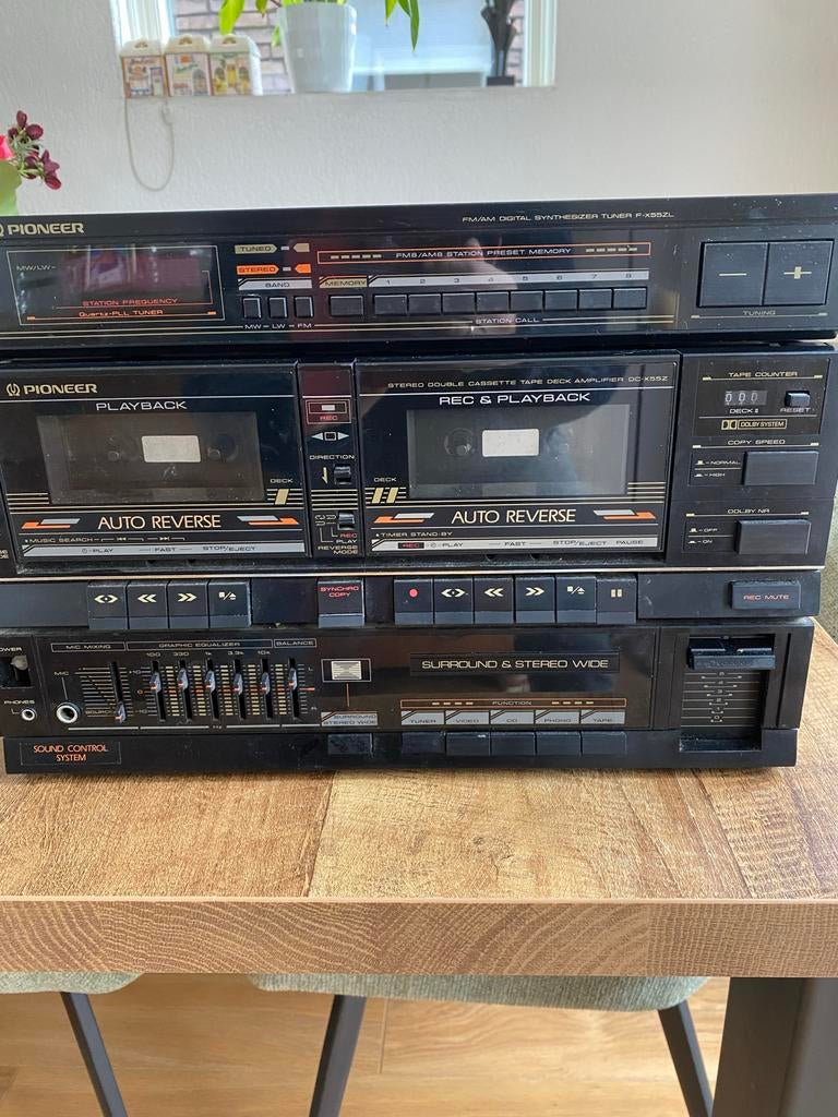 Pioneer stereo set met dubbel cassettedeck en tuner, Audio, Tv en Foto, Stereo-sets, Ophalen, Gebruikt, Cassettedeck, Losse componenten