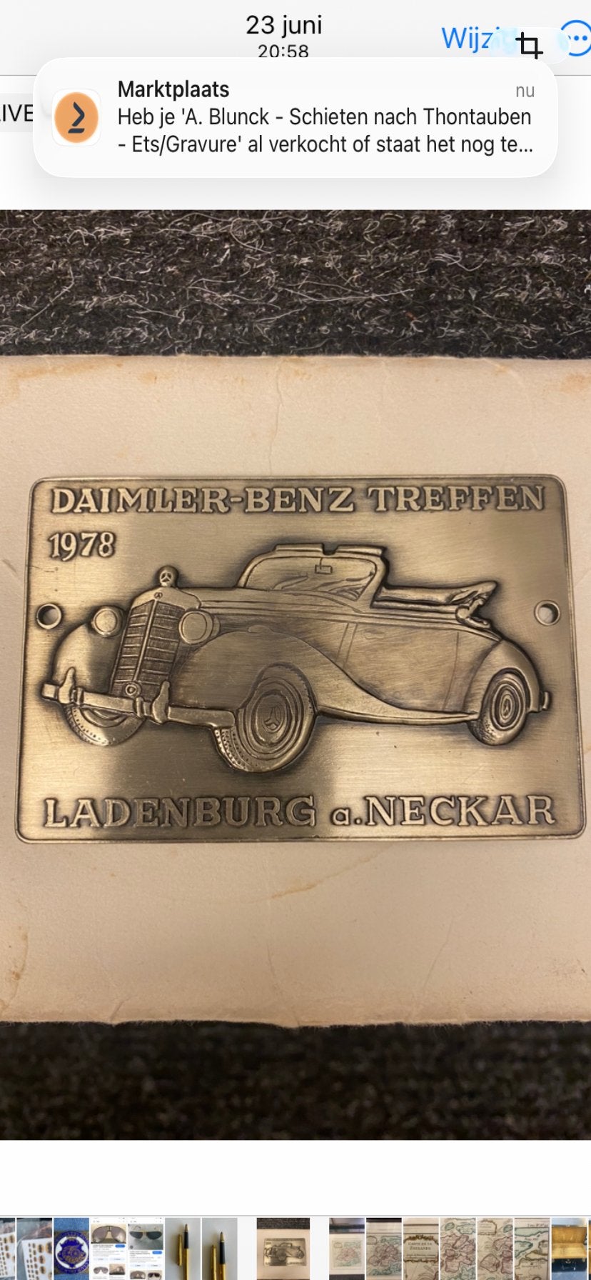 Kleine Mercedes Plaquette - Daimler-Benz Treffen 1978, Ophalen of Verzenden, Gebruikt