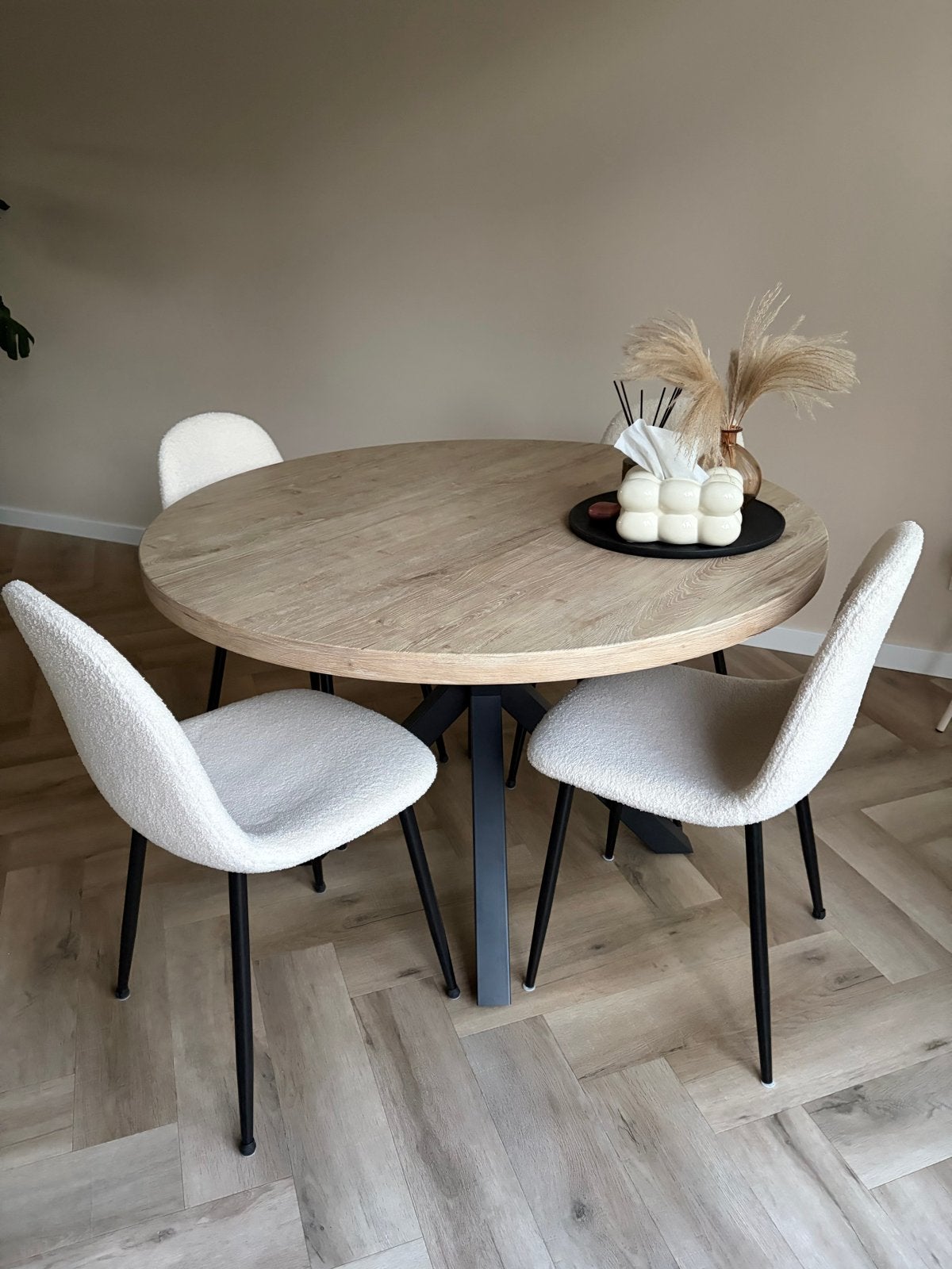 Ronde eettafel met spinpoot - 120cm, Ophalen, Gebruikt, 100 tot 150 cm, Rond