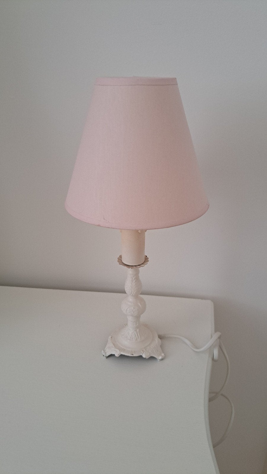 lampje met roze kapje hoogte pootje 19 cm kapje 12 cm, Roze, Ophalen, Gebruikt, 19 cm