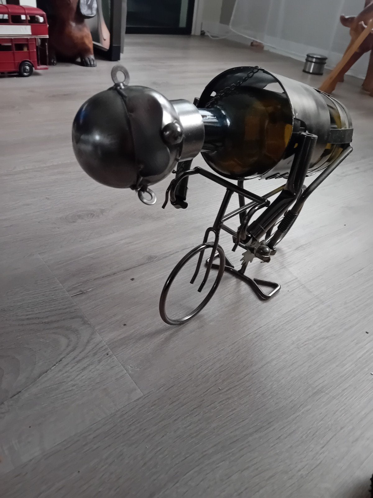 Wijnfleshouder Fiets - Metaal, Uniek Design, Gebruikt, Ophalen of Verzenden, Minder dan 5 flessen, Metaal