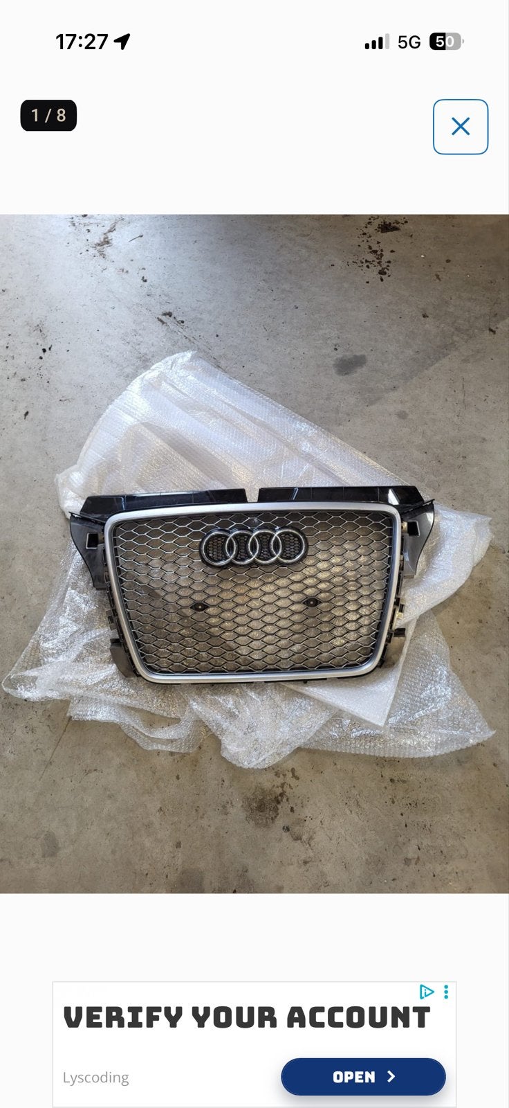 Audi RS3 8p Grille met RS3 logo - Gebruikt, Auto-onderdelen, Gebruikt, Voor, Bumper, Audi