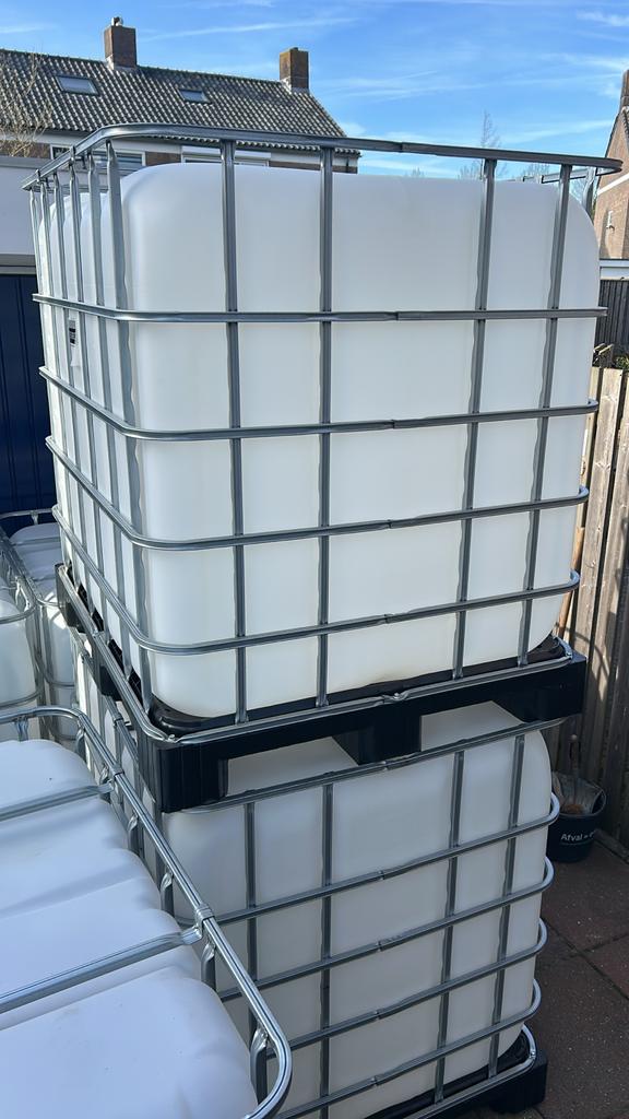 IBC 1000 liter, Tuin en Terras, Ophalen, Kunststof, Gebruikt, Met kraantje