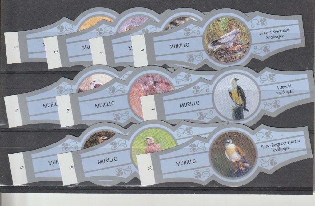 reeks 1573-  vogels     1-10 sigarenbanden, Ophalen of Verzenden, Zo goed als nieuw, Sigarenbandjes