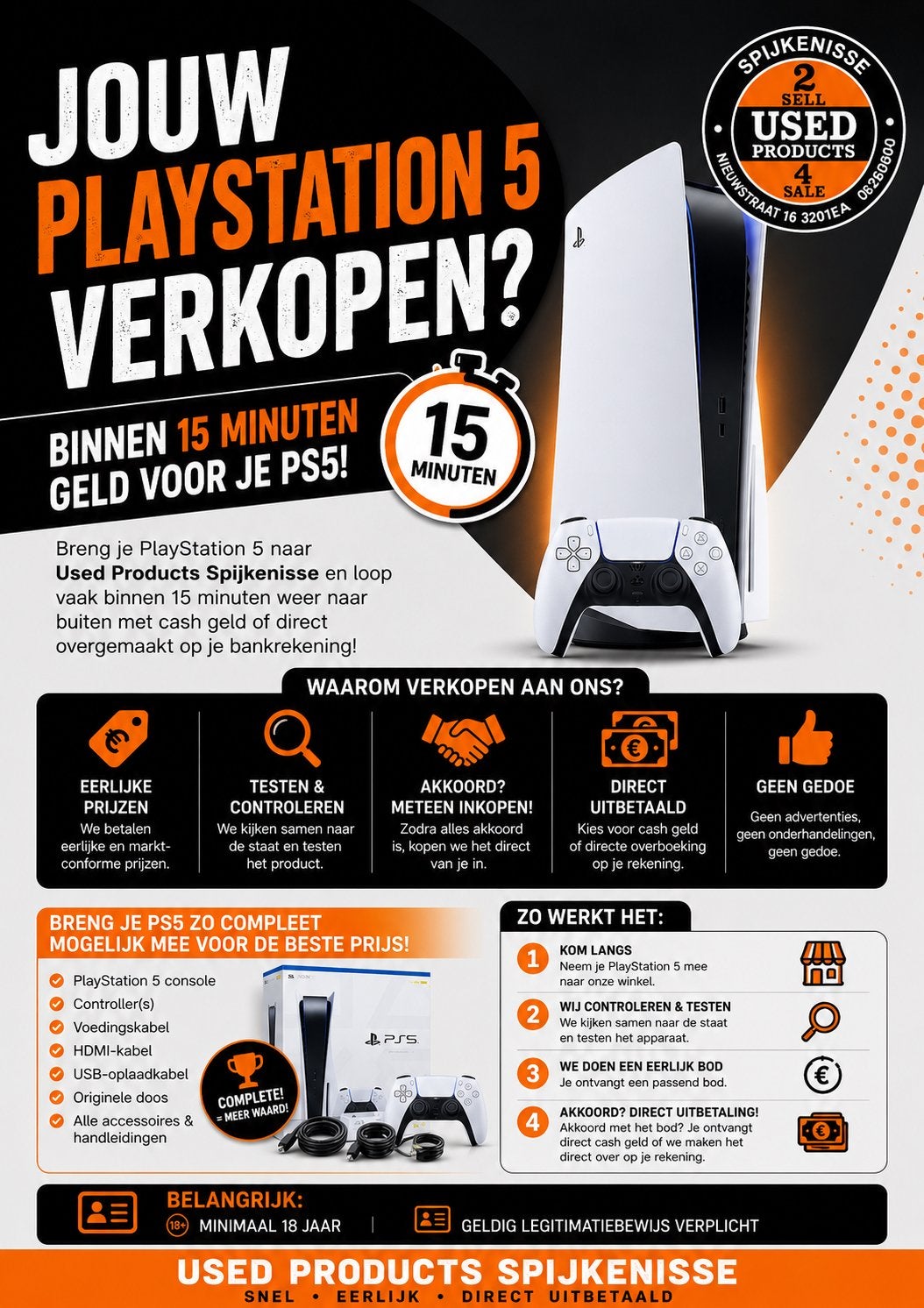 JOUW PLAYSTATION 5 VERKOPEN?, ., Ophalen of Verzenden, Zo goed als nieuw, .