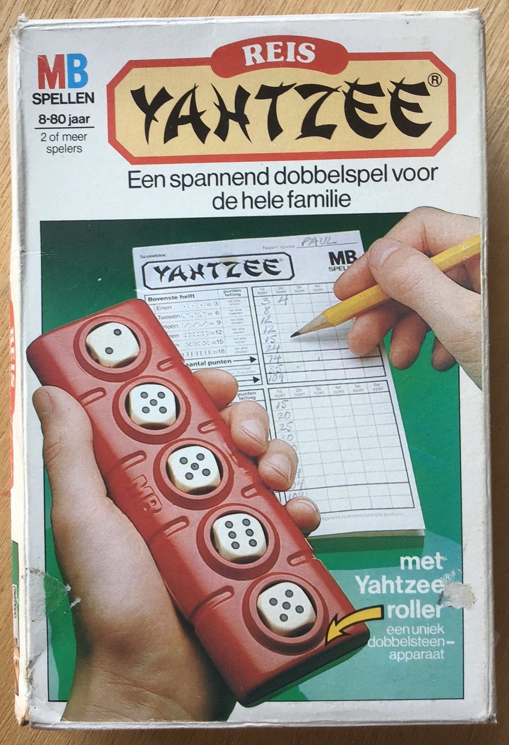 Vintage reisspel Yahtzee - vanaf 8 jaar - ZGAN, Een of twee spelers, Ophalen of Verzenden, Zo goed als nieuw, MB Spellen