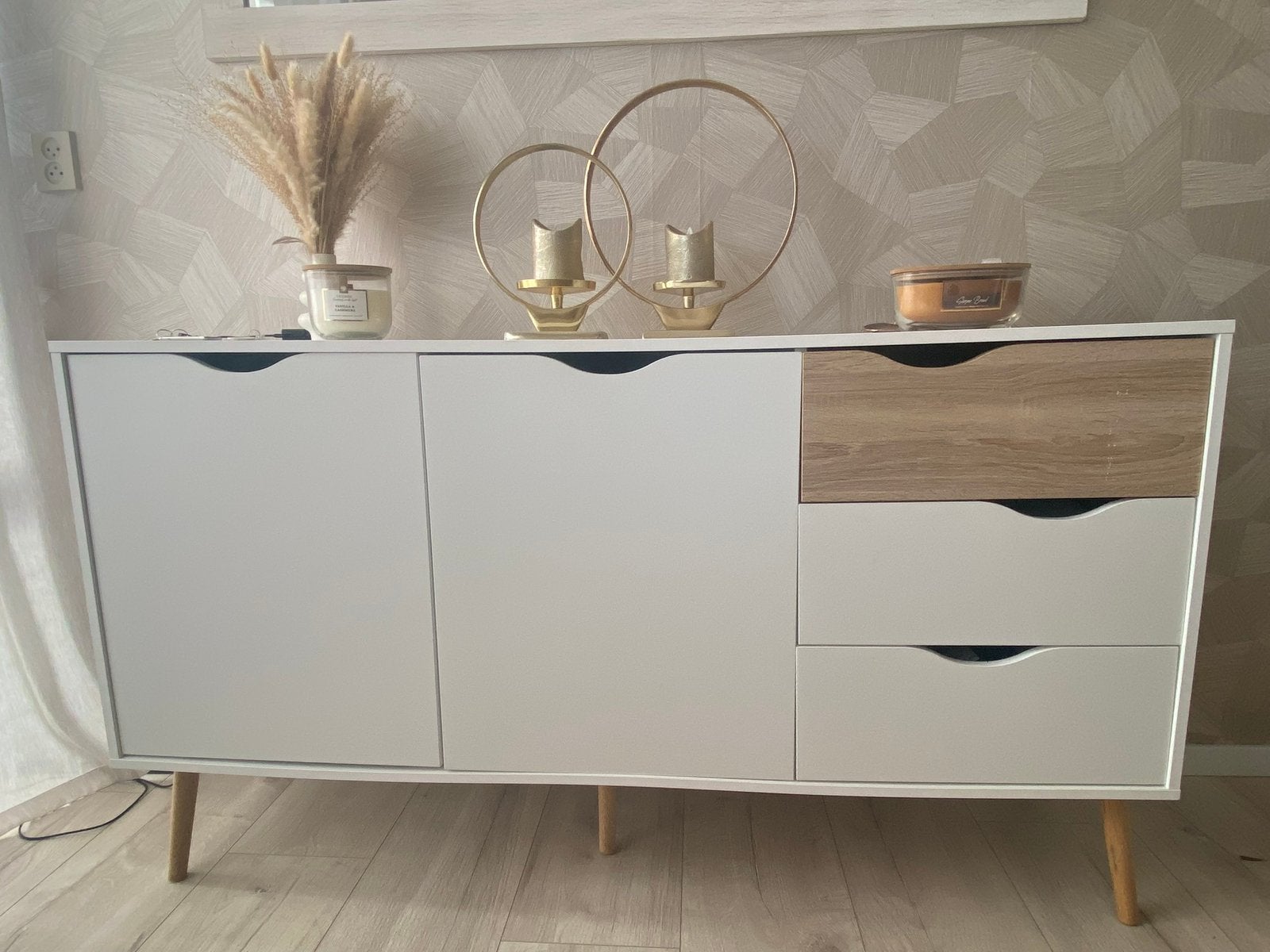 Wit Eiken woonkamerset, Ophalen, Gebruikt, 25 tot 50 cm