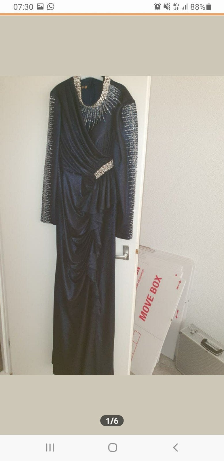 Jurk, Ophalen, Nieuw, Blauw, Galajurk