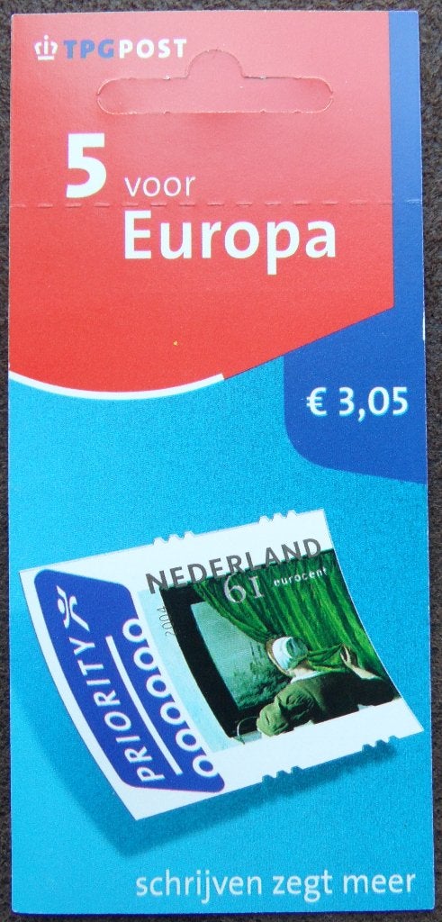 Mailer - 5 voor Europa – schilderij brief lezende vrouw, Ophalen of Verzenden, Postfris
