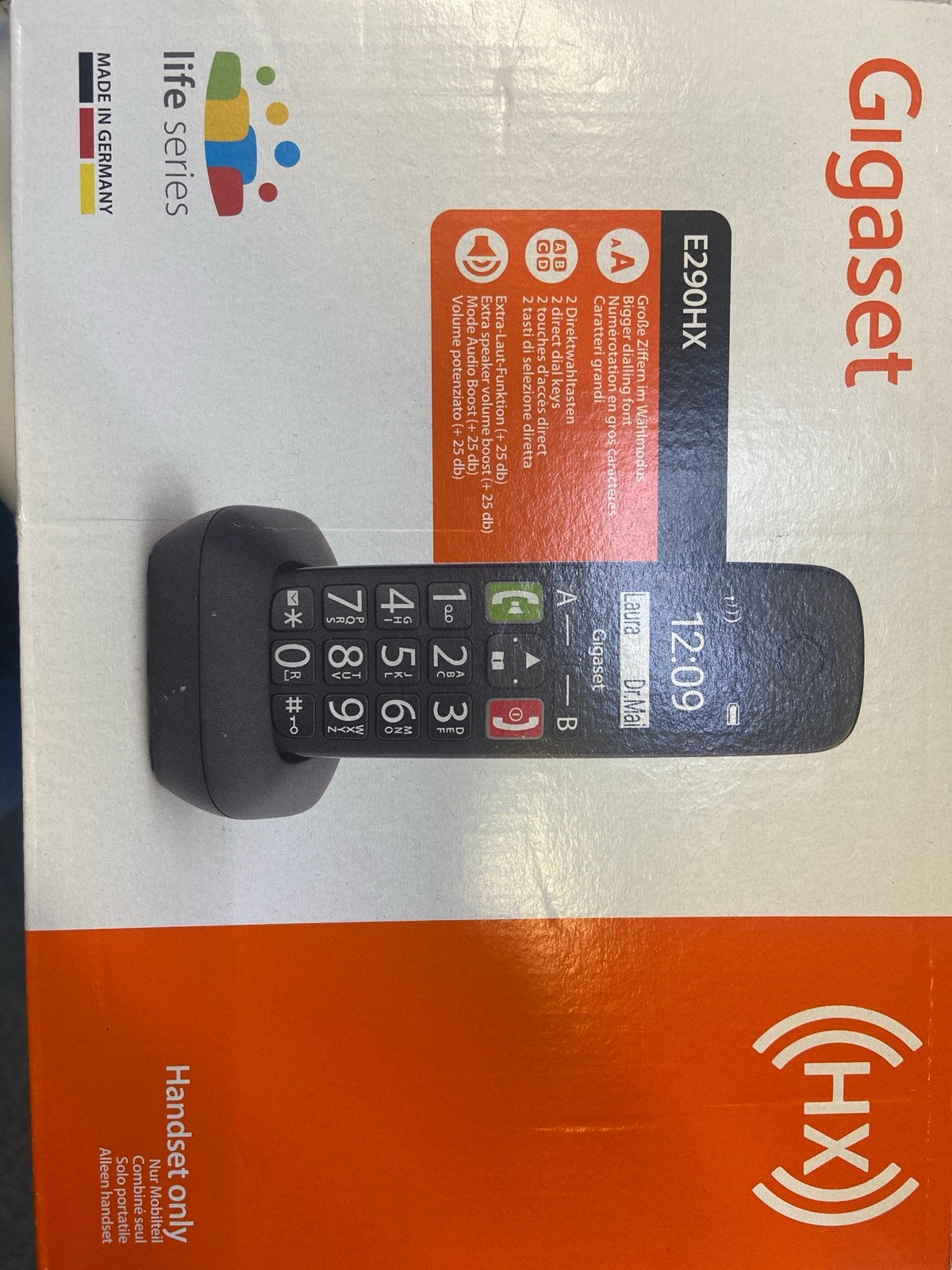 Gigaset E290HX draadloze handset - Groot display, Ophalen of Verzenden, Nieuw, 1 handset