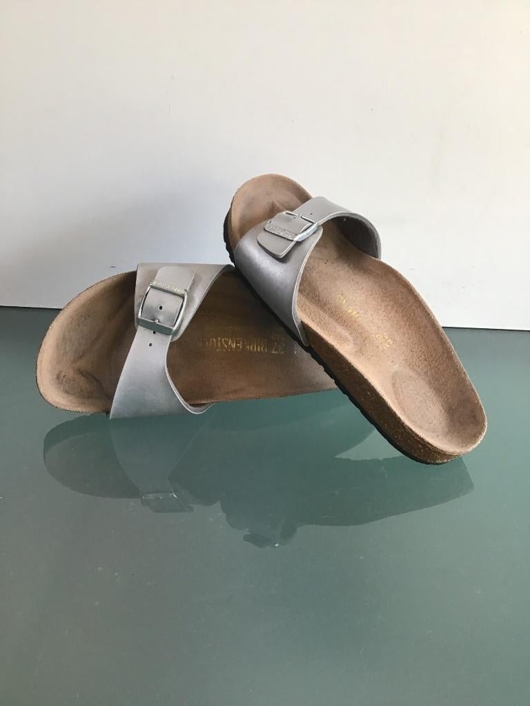 Birkenstock Madrid zilveren slippers 37 | Gratis verzenden, Slippers, Overige kleuren, Verzenden, Zo goed als nieuw
