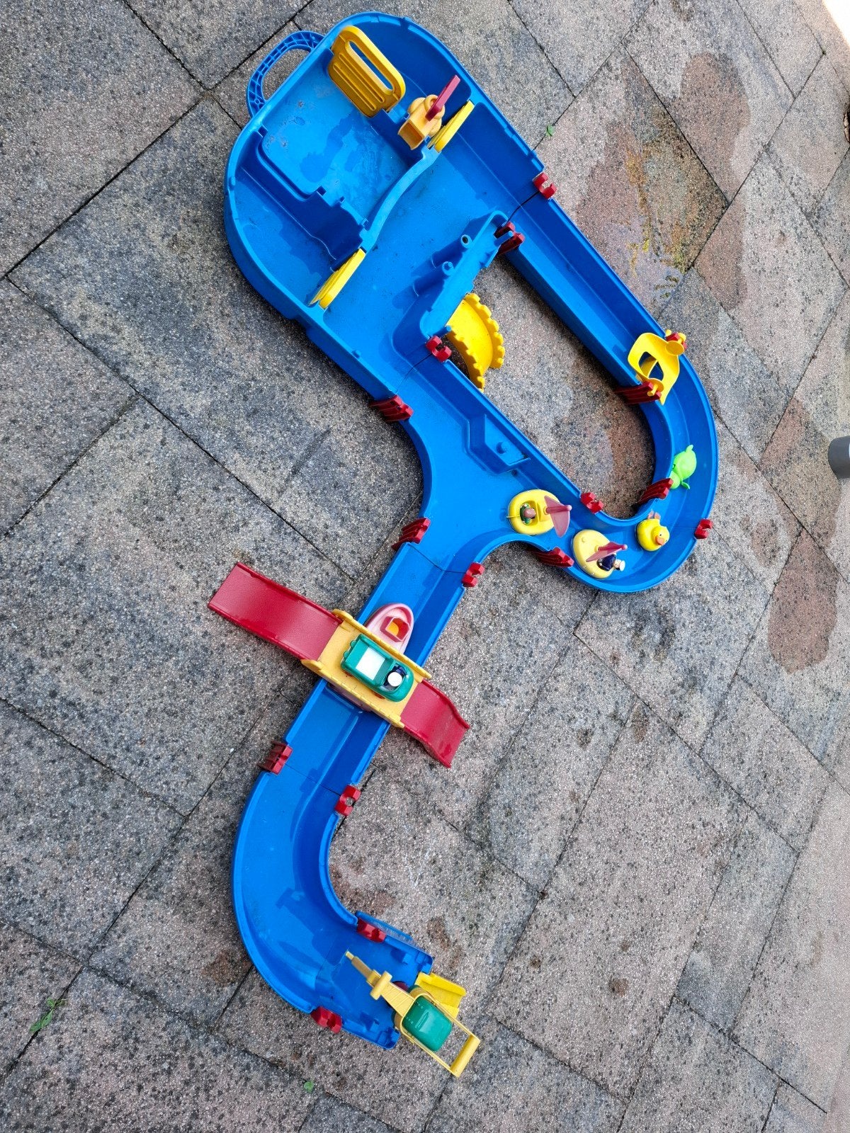 Aquaplay complete set met boten, brug, sluis, auto en kraan, Ophalen, Gebruikt