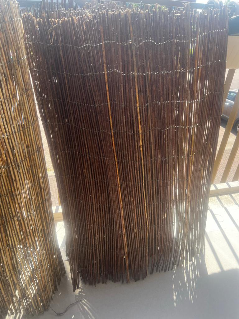 Houten beschutting/scherm - 3 delen, 645x100cm, Tuin en Terras, Tuinschermen, Gebruikt, 100 tot 150 cm, Ophalen of Verzenden, 200 cm of meer