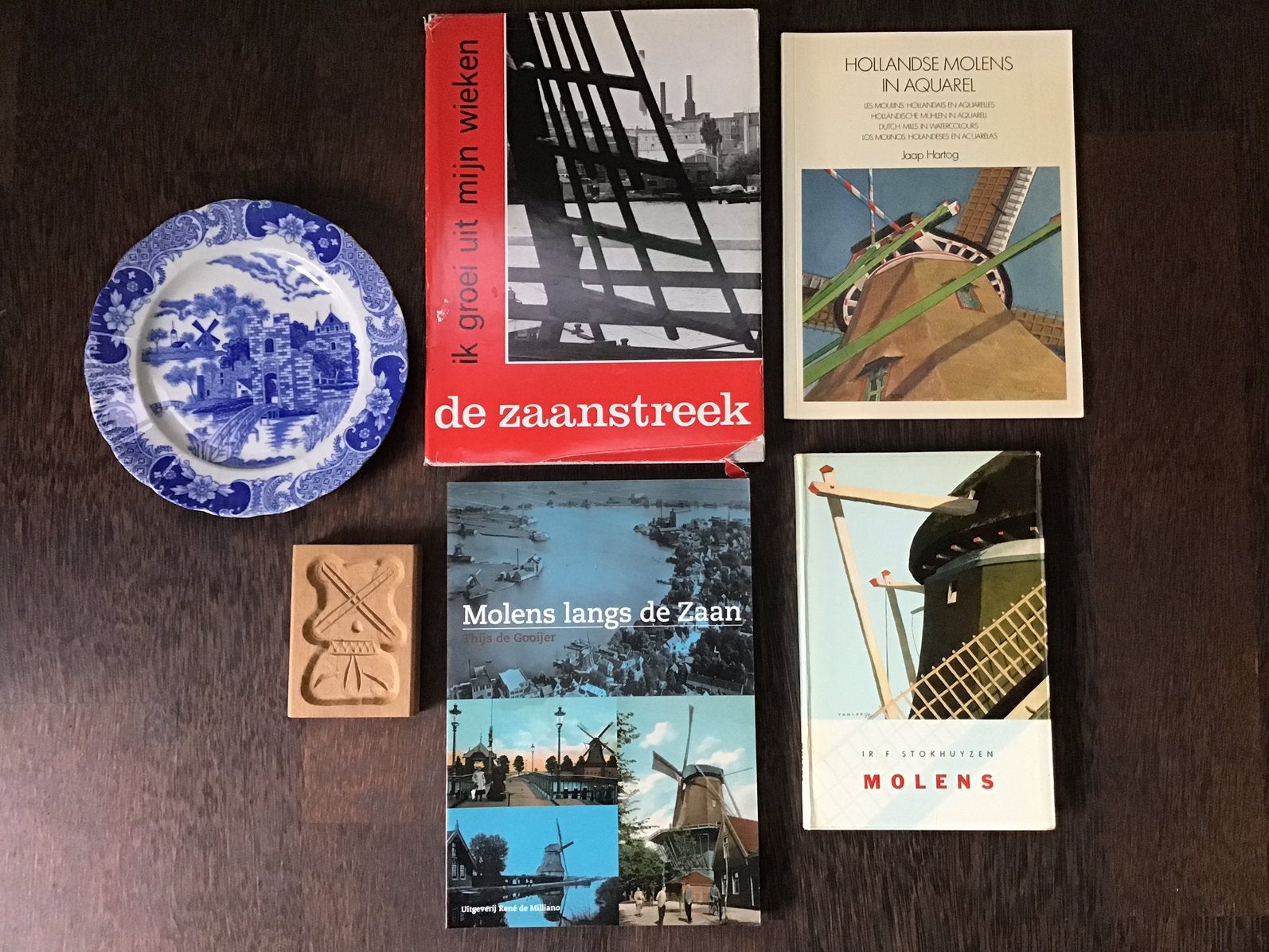 Zaanstreek - molenboeken - wandborden - houten vorm, Ophalen of Verzenden, Zo goed als nieuw