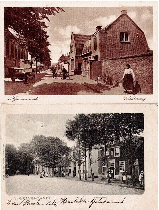 2 Oude Ansichtkaarten 's-Gravenzande - Gelopen, Ophalen of Verzenden, Voor 1920, Gelopen, Zuid-Holland