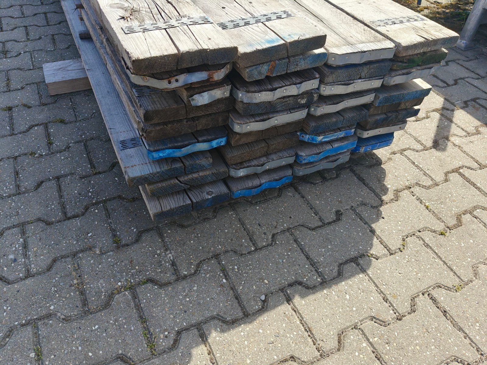 Steigerhout, gebruikt/fundering, Ophalen, Gebruikt, 25 tot 50 mm, Plank