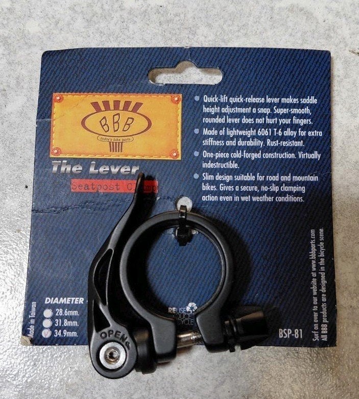 BBB The Lever Zadelpenklem 34.9mm Zwart Nieuw, Fietsen en Brommers, Fietsonderdelen, Stadsfiets, Overige typen, Nieuw, Ophalen of Verzenden