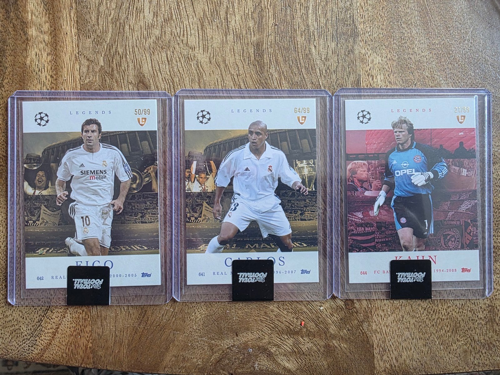 Topps Legends Voetbal Kaarten - Figo, Roberto Carlos, Kahn, Ophalen of Verzenden, Zo goed als nieuw, Buitenlandse clubs, Spelerskaart