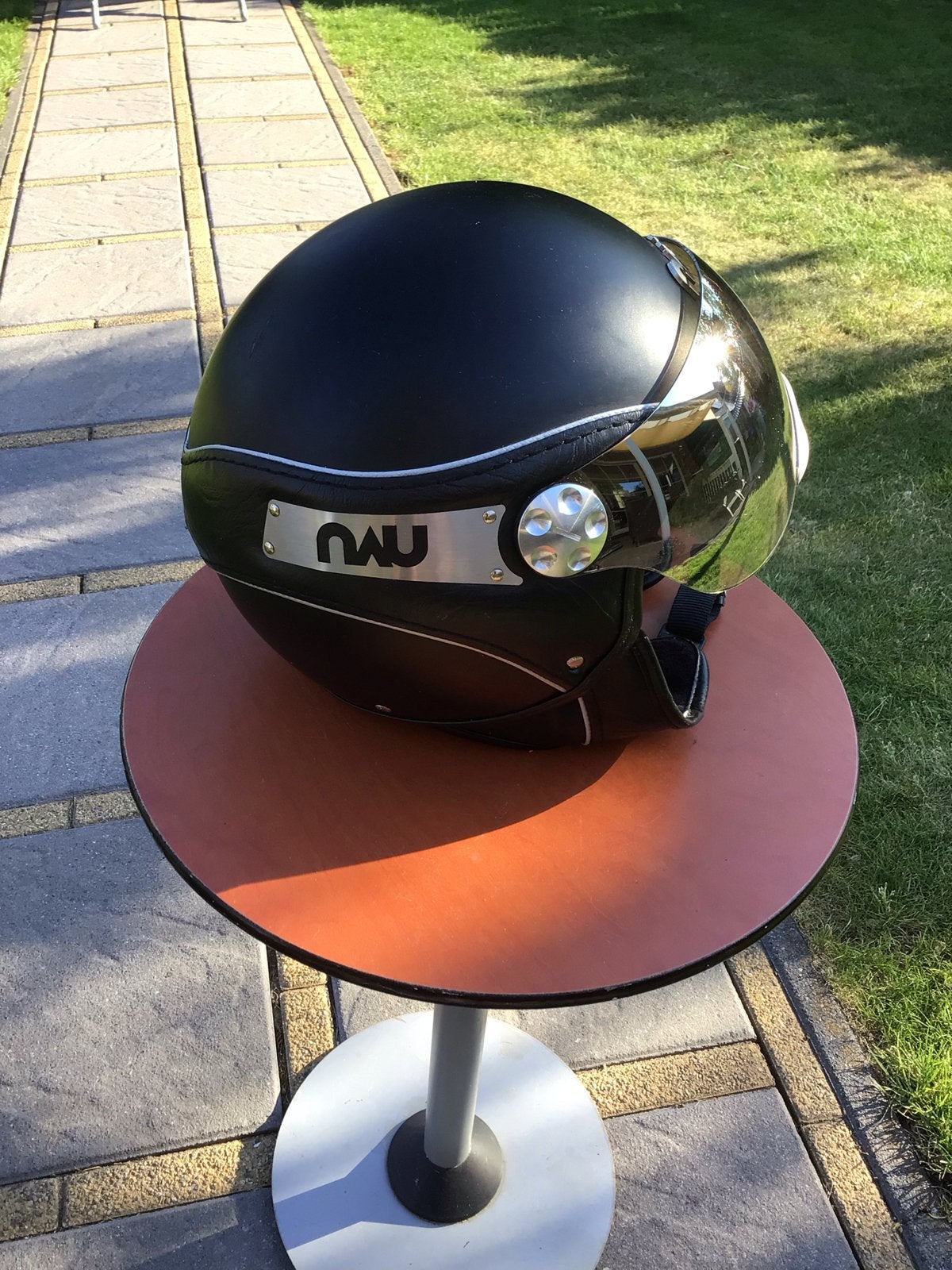 NAU Scooterhelm Leer - Maat XS, Ophalen of Verzenden, Zo goed als nieuw, Small