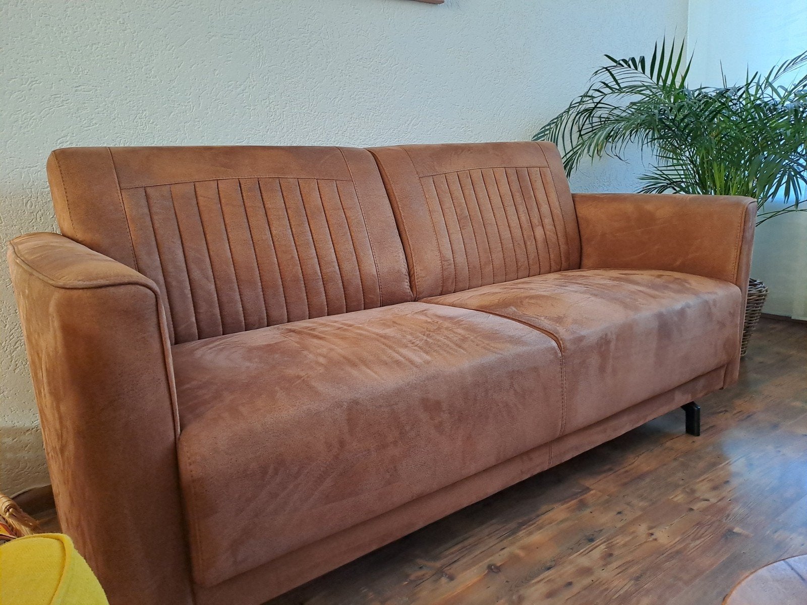 Foto 3 van 2,5-zits bank microleder, 176 cm br., cognac, zgan