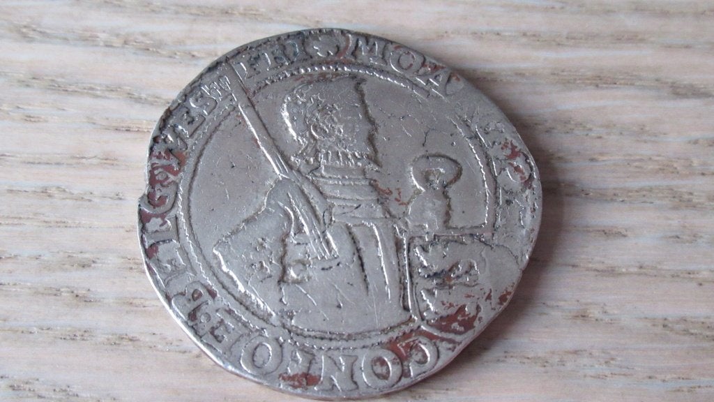 Zilveren  rijksdaalder 1620 West Friesland / bodemvondst, Vóór koninkrijk, Zilver, Losse munt, Overige waardes