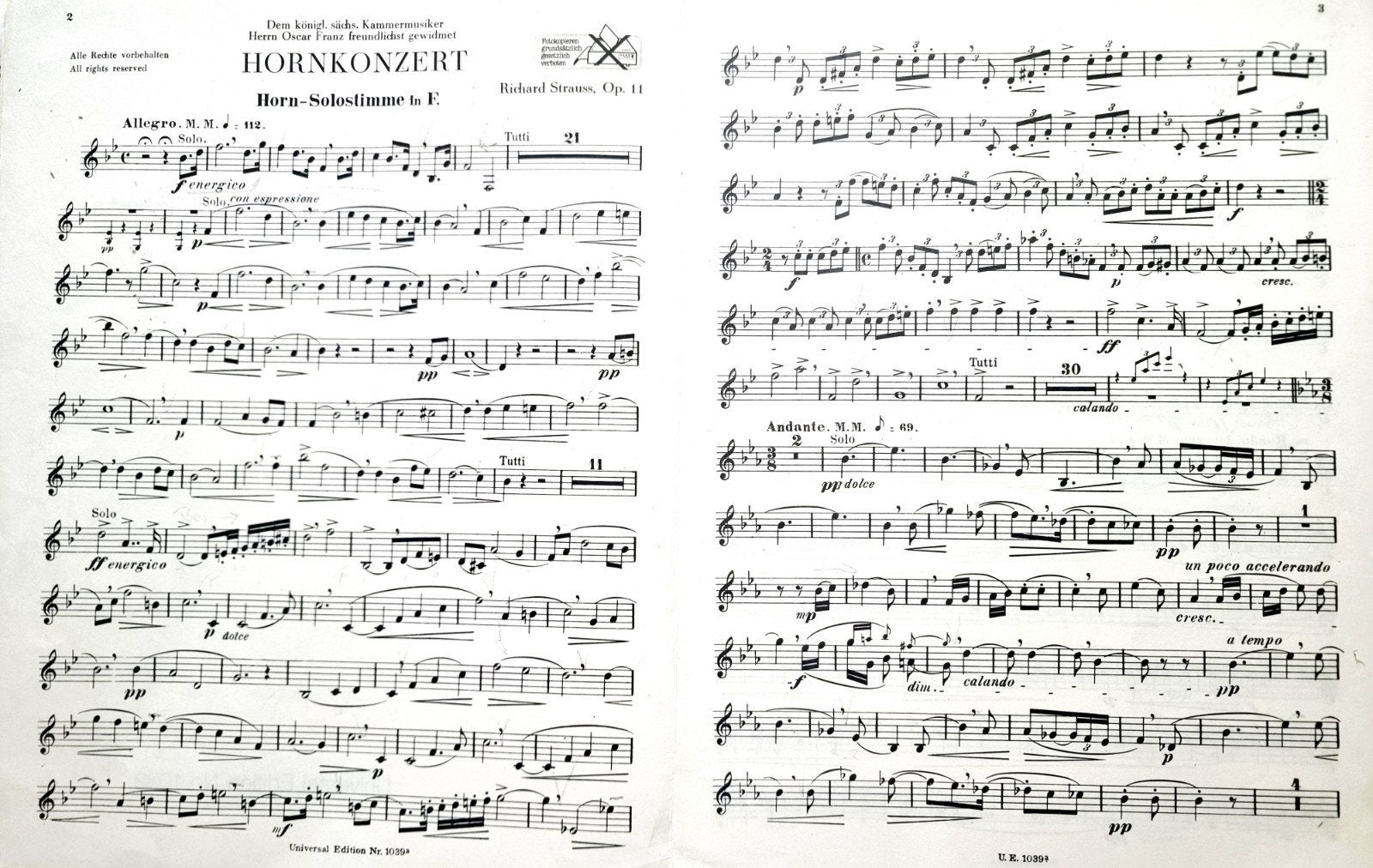 Richard Strauss: Hoornconcert op. 11 Hoorn en Piano Div32, Hoorn, Gebruikt, Klassiek, Ophalen of Verzenden