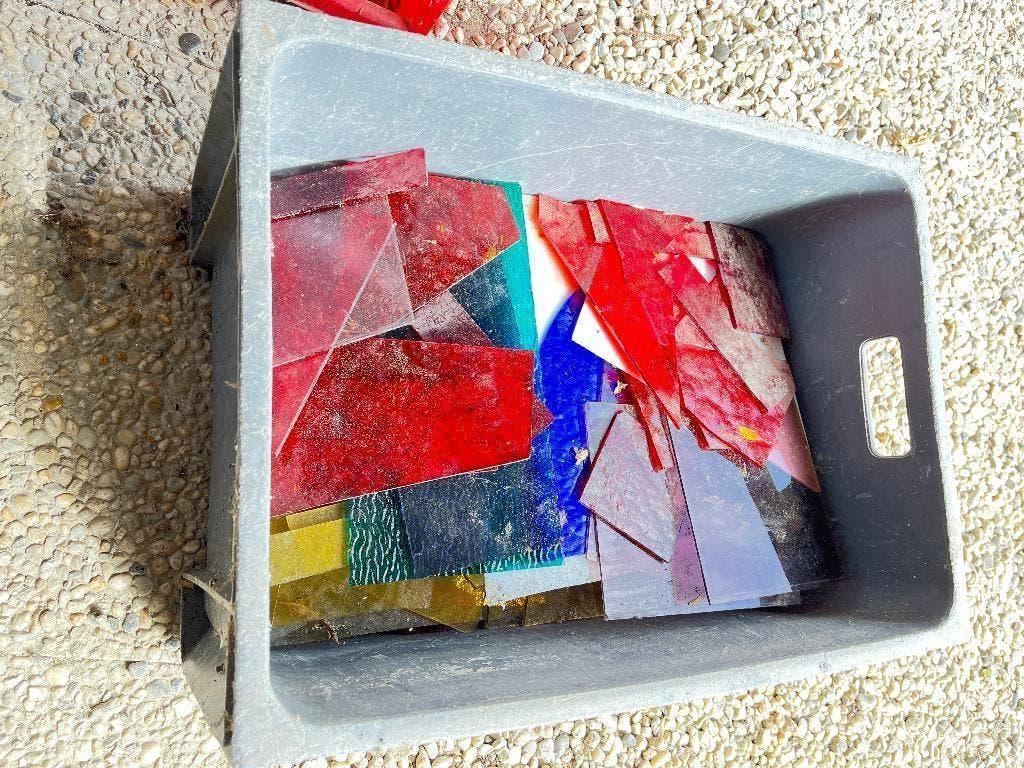 Tiffany, antiek glas, fusing, glas in lood,  gekleurd glas, Ophalen, Gebruikt