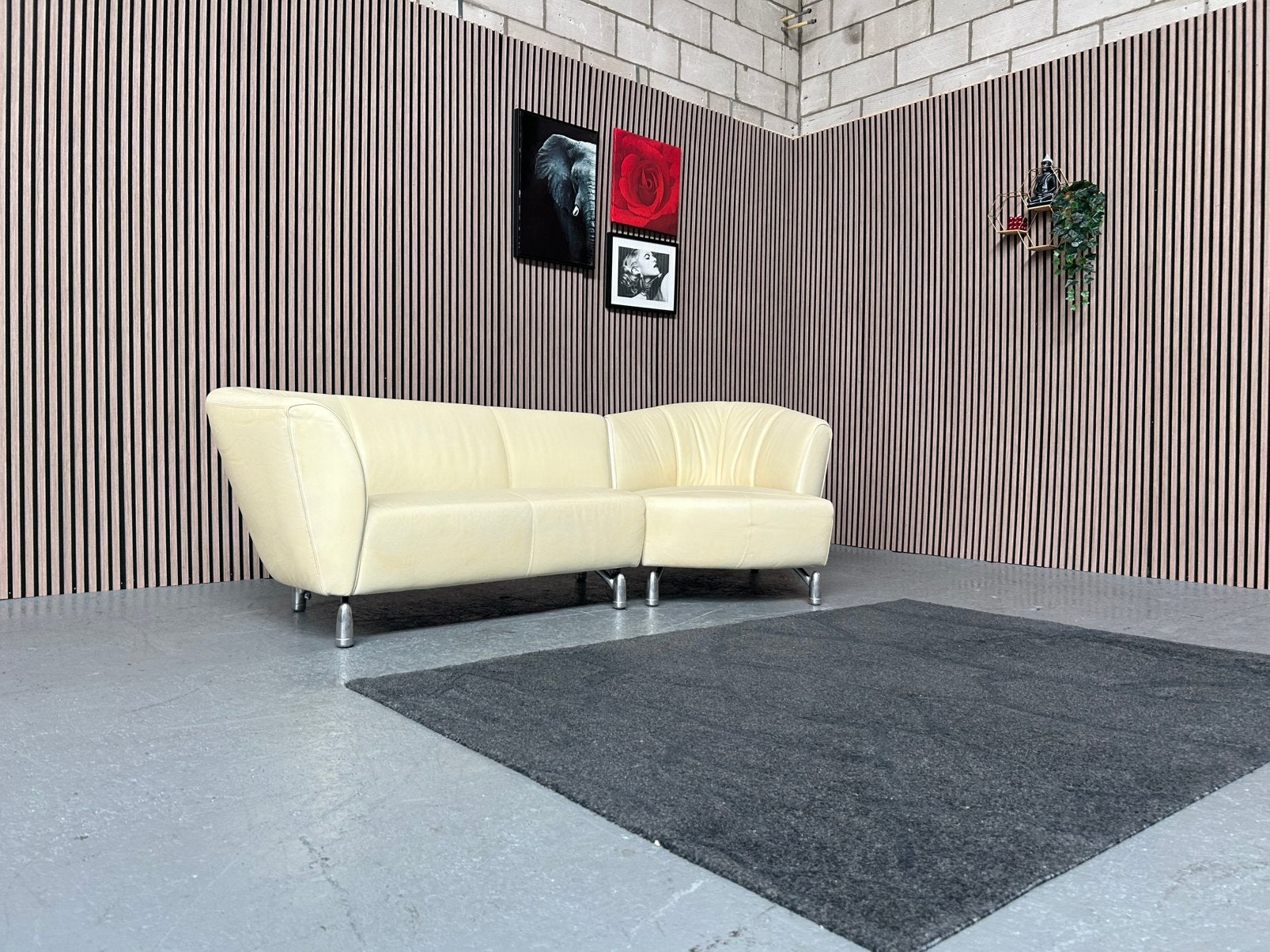 GRATIS LEVERING Leolux Pupilla Bank Leer 260X135 GEREINIGD, 250 tot 300 cm, Hoekbank, Leer, Ophalen of Verzenden