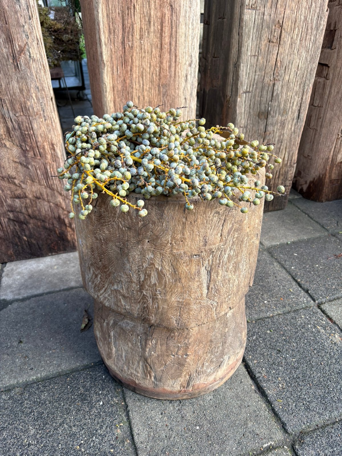 Robuuste XXL vijzel, Ophalen, Hout, Gebruikt, T