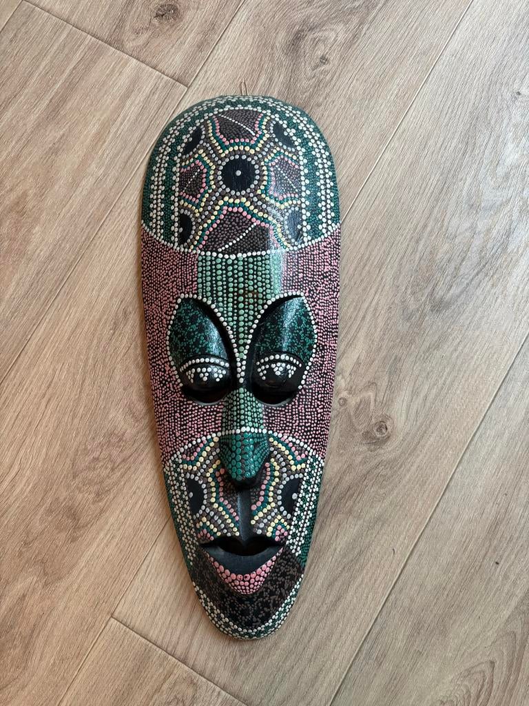 Balinees masker van hout - Handgeschilderd, Ophalen of Verzenden