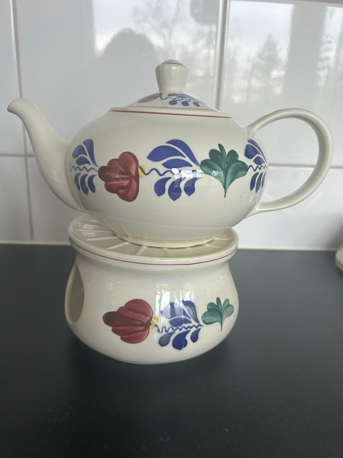 Boch Royal Sphinx Holland theepot met theelicht, Antiek en Kunst, Ophalen of Verzenden