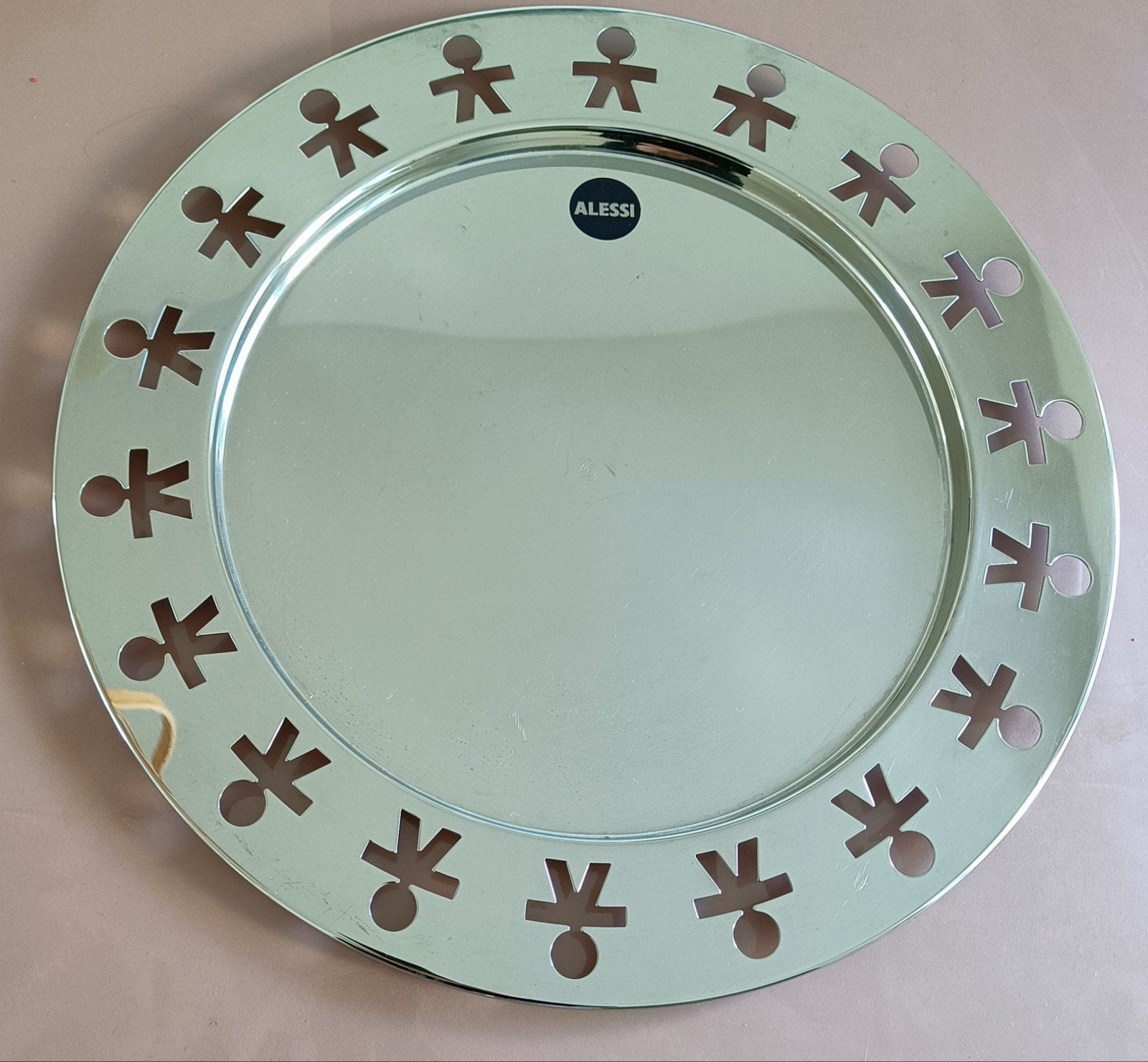 Alessi dienblad, Gebruikt, Decoratieve rand, Rond, Ophalen of Verzenden